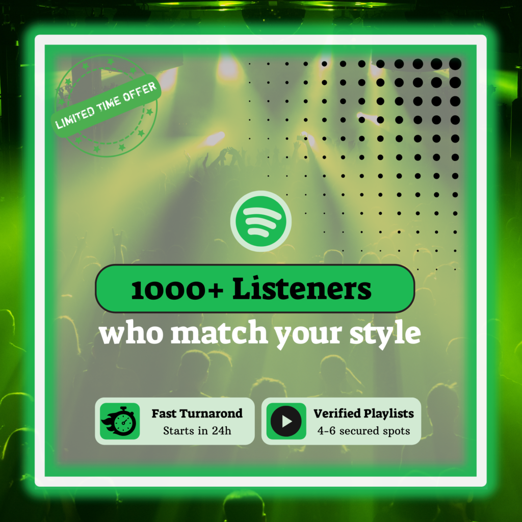Spotify music promotion package – organic streams and verified playlist placements.