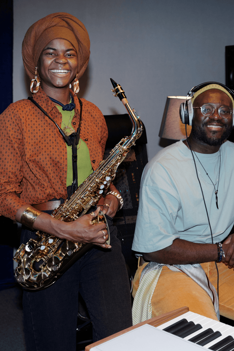 Independent artist rehearsing vocals in a home studio