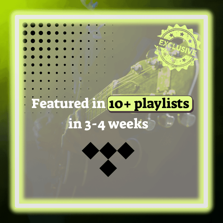 Groove Gainer Tidal music promotion service visual showing organic growth and playlist placements for artists.